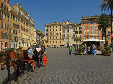 Pferdekutsche auf der Piazza die Spagna Foto 