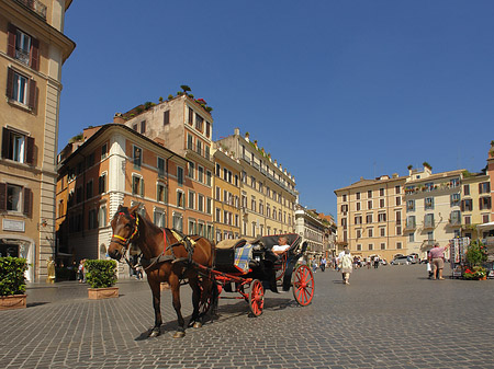 Pferdekutsche auf der Piazza die Spagna Foto 